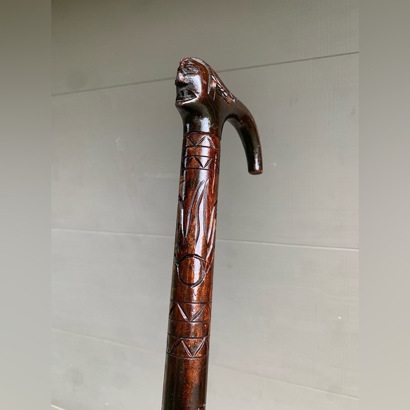 Early 20th Century Antique Hand Carved Native American Indian Folk Art Cane - Picture 10 of 16
